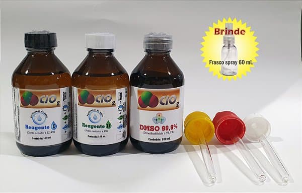 Kit Saneante 100 mL vidro + DMSO 99% 100 mL